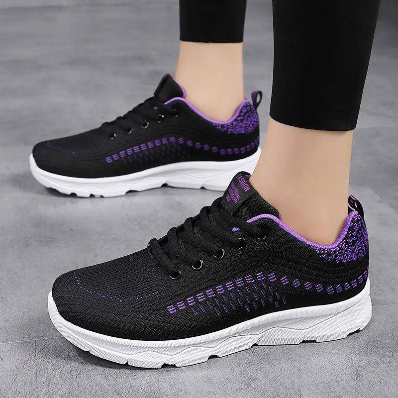 Freizeitschuhe Damen Mesh Laufschuhe Atmungsaktive Sport Damenschuhe Leichte Laufschuhe 41 violett von Joom DACH