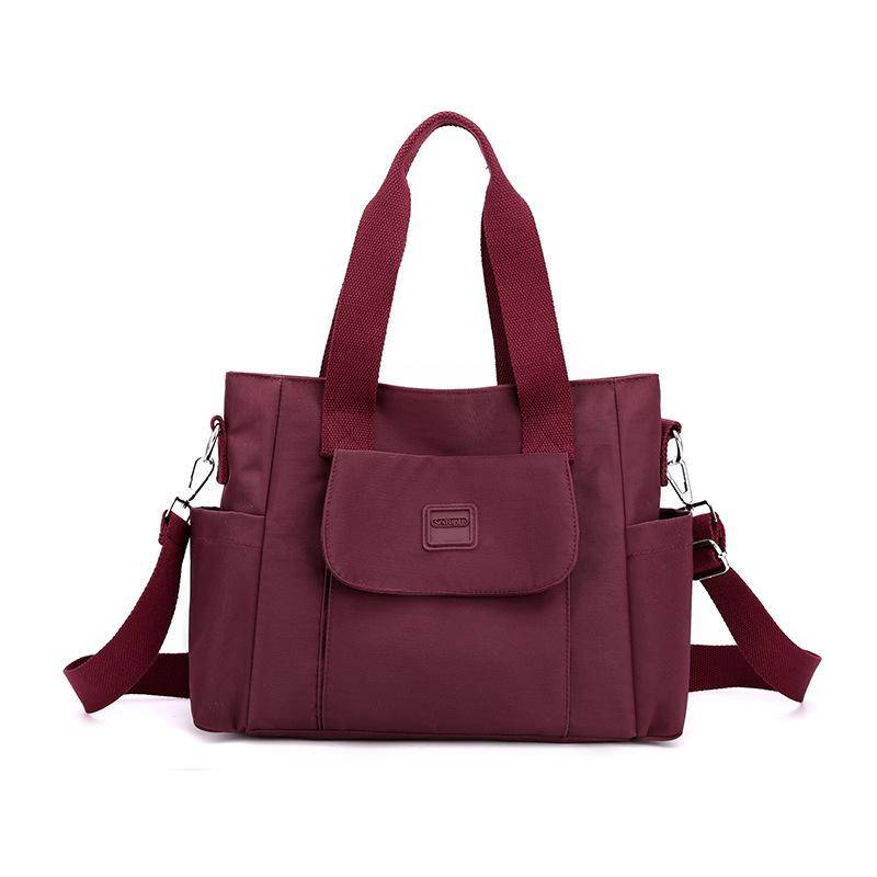 Freizeittasche Umhängetasche Große Kapazität Einfache Handtasche Pendler Damen Umhängetasche bordeaux von Joom DACH