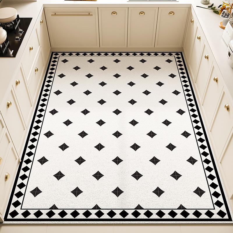 Frische Küchenmatte - Wasserdichter, ölbeständiger, rutschfester PVC-Leder-Teppich, leicht zu reinigende und zuschneidbare Bodenmatte für den Heimgebrauch 140*200cm von Joom DACH