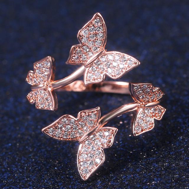 Frischer Stil Schmetterlingsform Ringe für Frauen Mädchen Exquisite Finger Accessoires Eleganter Schmuck Party Geschenk Großhandel Groß 8 von Joom DACH