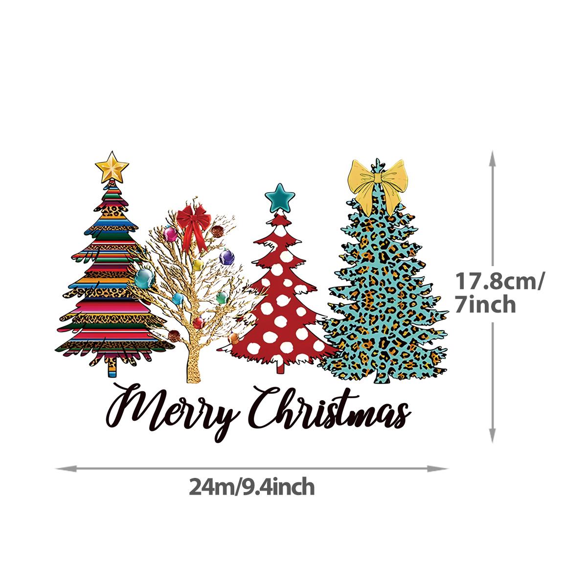 Frohe Weihnachten, thermoadhäsive Aufkleber für Kleidung, DIY-Hoodies, Aufnäher mit Heißpresse auf Kleidung aufgebracht, Bäume, Hirsche von Joom DACH