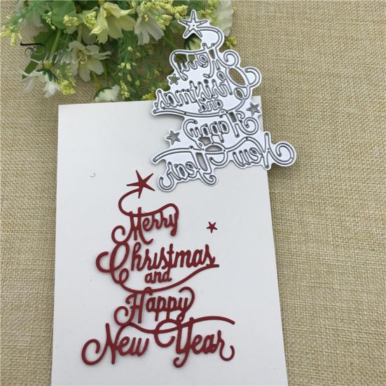 Frohe Weihnachten Frohes Neues Jahr Brief Scrapbook Papier DIY Metall Stanzformen silber von Joom DACH
