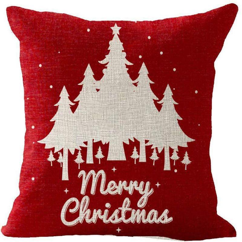 Frohe Weihnachten-Kissenbezug, Weihnachtsbaum-Kissenbezug, Let It Snow-Kissenbezug, für Zuhause, Sofa, Schlafzimmer oder Wohnzimmer, Weihnachtsdekoration 45*45cm von Joom DACH