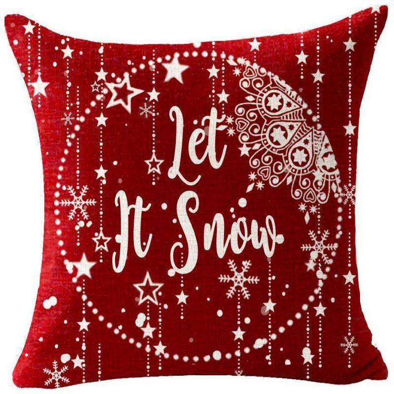 Frohe Weihnachten-Kissenbezug, Weihnachtsbaum-Kissenbezug, Let It Snow-Kissenbezug, für Zuhause, Sofa, Schlafzimmer oder Wohnzimmer, Weihnachtsdekoration 45*45cm von Joom DACH