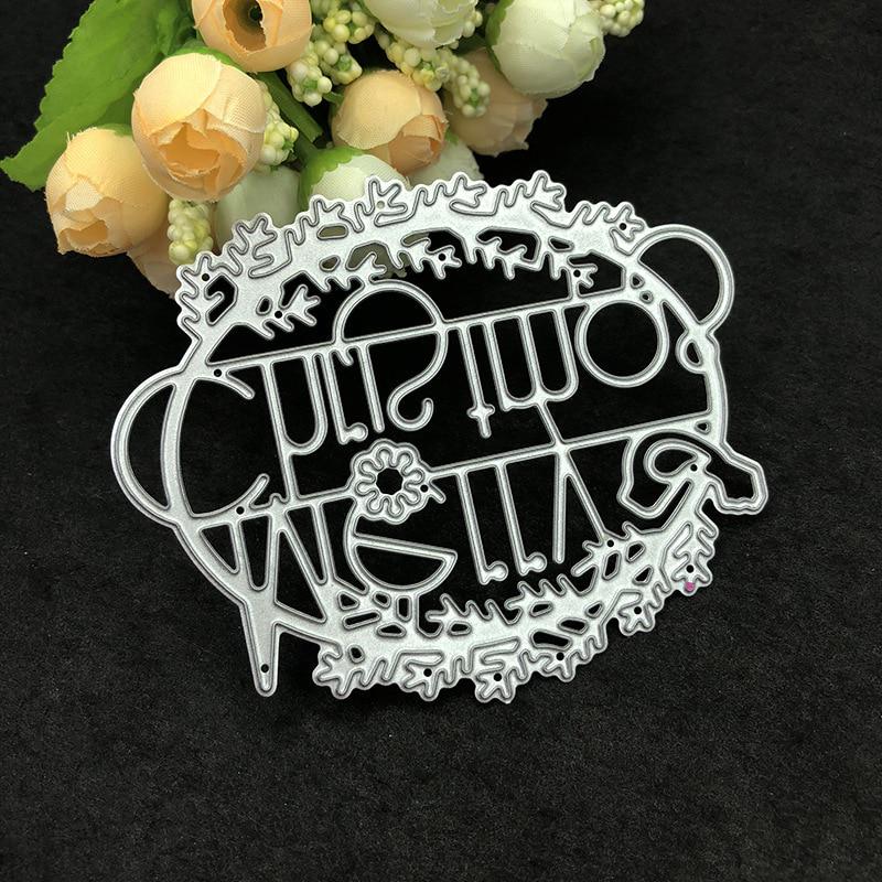 Frohe Weihnachten Metall-Stanzformen, DIY-Bastelschablonen für Scrapbooking, Stempel, Prägeform, Papierkartenherstellung silber von Joom DACH