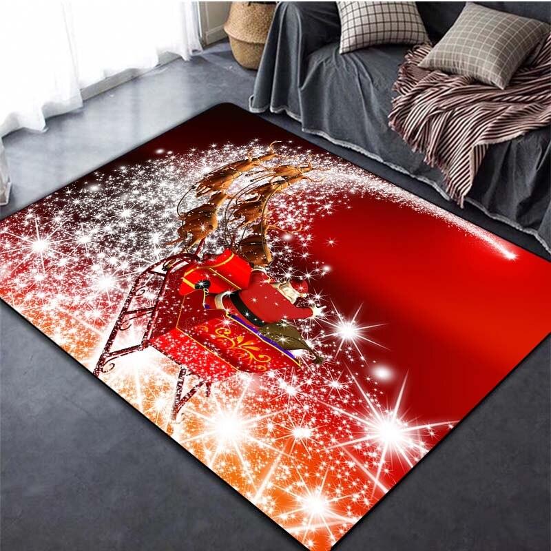 Frohe Weihnachten-Teppiche, 3D-große Fußmatten für Wohnzimmer, Schlafzimmer, Dekorteppich, weicher Kinderzimmer-Spielbereichsteppich 120cm x 160cm von Joom DACH