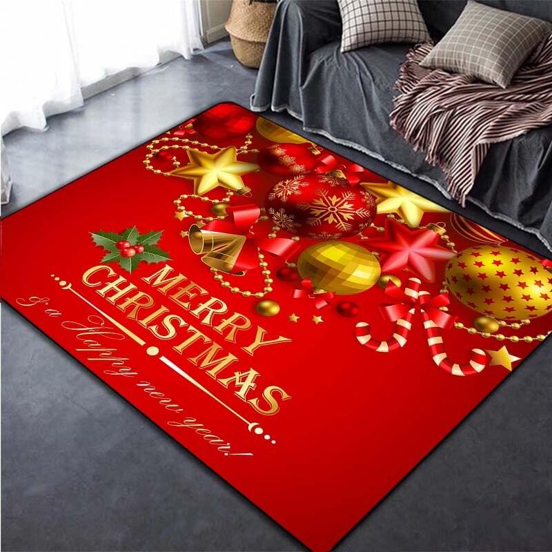 Frohe Weihnachten-Teppiche, 3D-große Fußmatten für Wohnzimmer, Schlafzimmer, Dekorteppich, weicher Kinderzimmer-Spielbereichsteppich 40cm x 60cm von Joom DACH