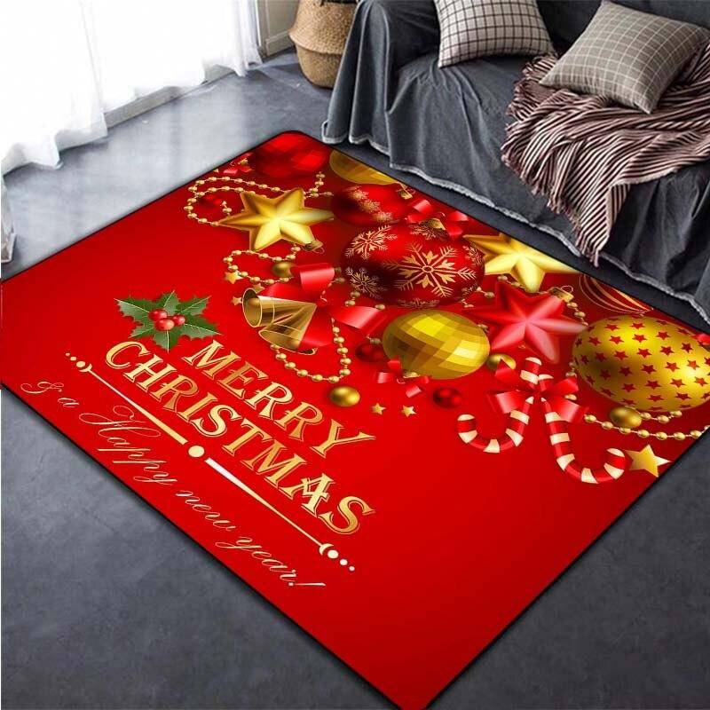 Frohe Weihnachten-Teppiche, 3D-große Fußmatten für Wohnzimmer, Schlafzimmer, Dekorteppich, weicher Kinderzimmer-Spielbereichsteppich 40cm x 60cm von Joom DACH