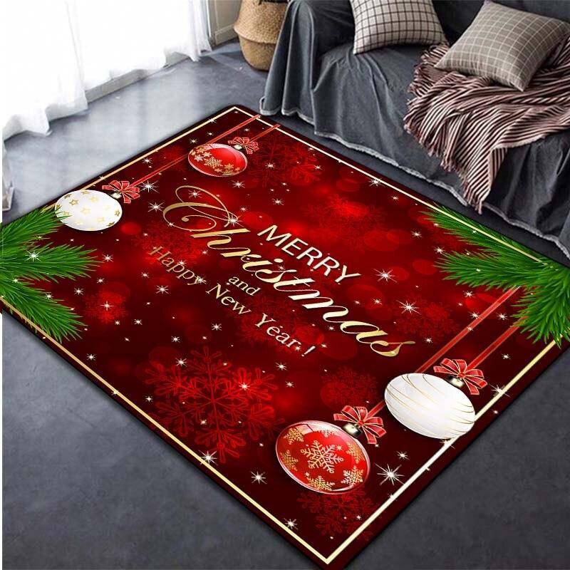 Frohe Weihnachten-Teppiche, 3D-große Fußmatten für Wohnzimmer, Schlafzimmer, Dekorteppich, weicher Kinderzimmer-Spielbereichsteppich 60cm x 90cm von Joom DACH