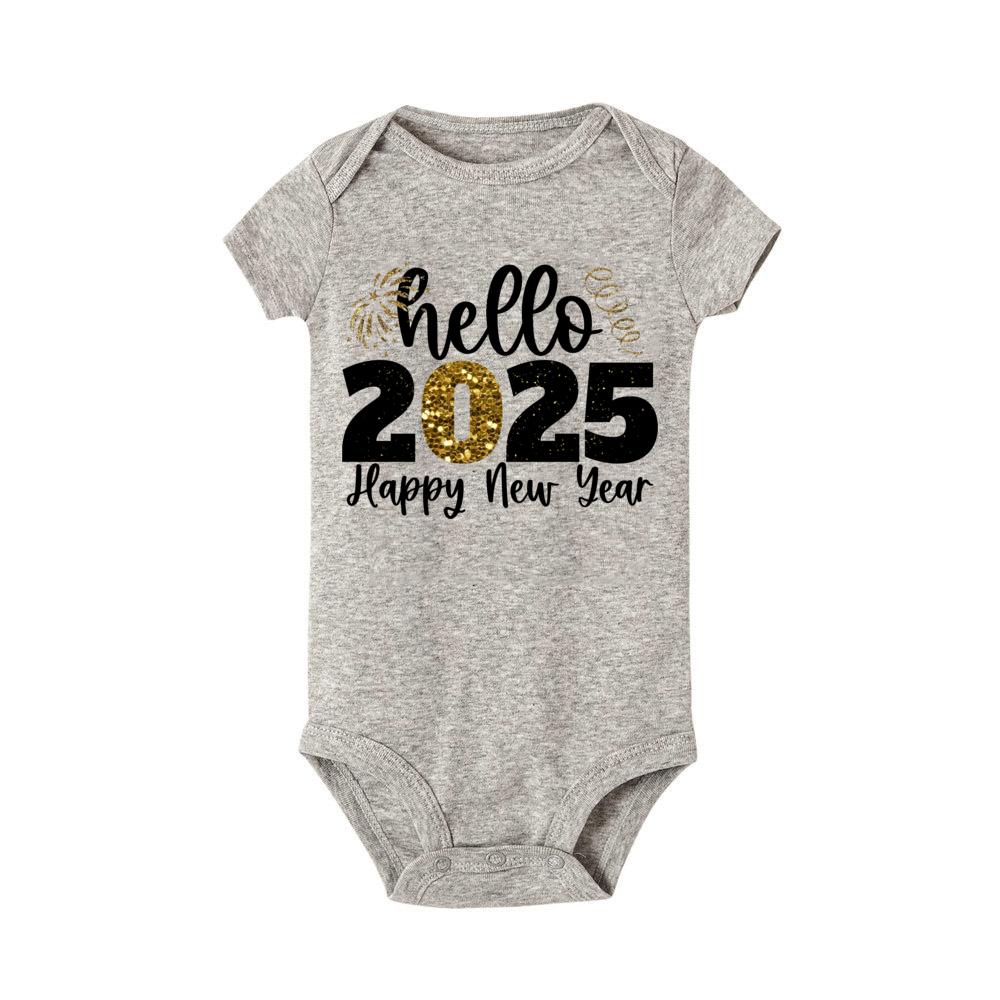 Frohes Neues Jahr 2025 Baby Body Inant Strampler Jungen Mädchen Kleidung Neujahrsparty Baby Geschenk Kleinkind Kurzarm Overall 12 MONTH von Joom DACH