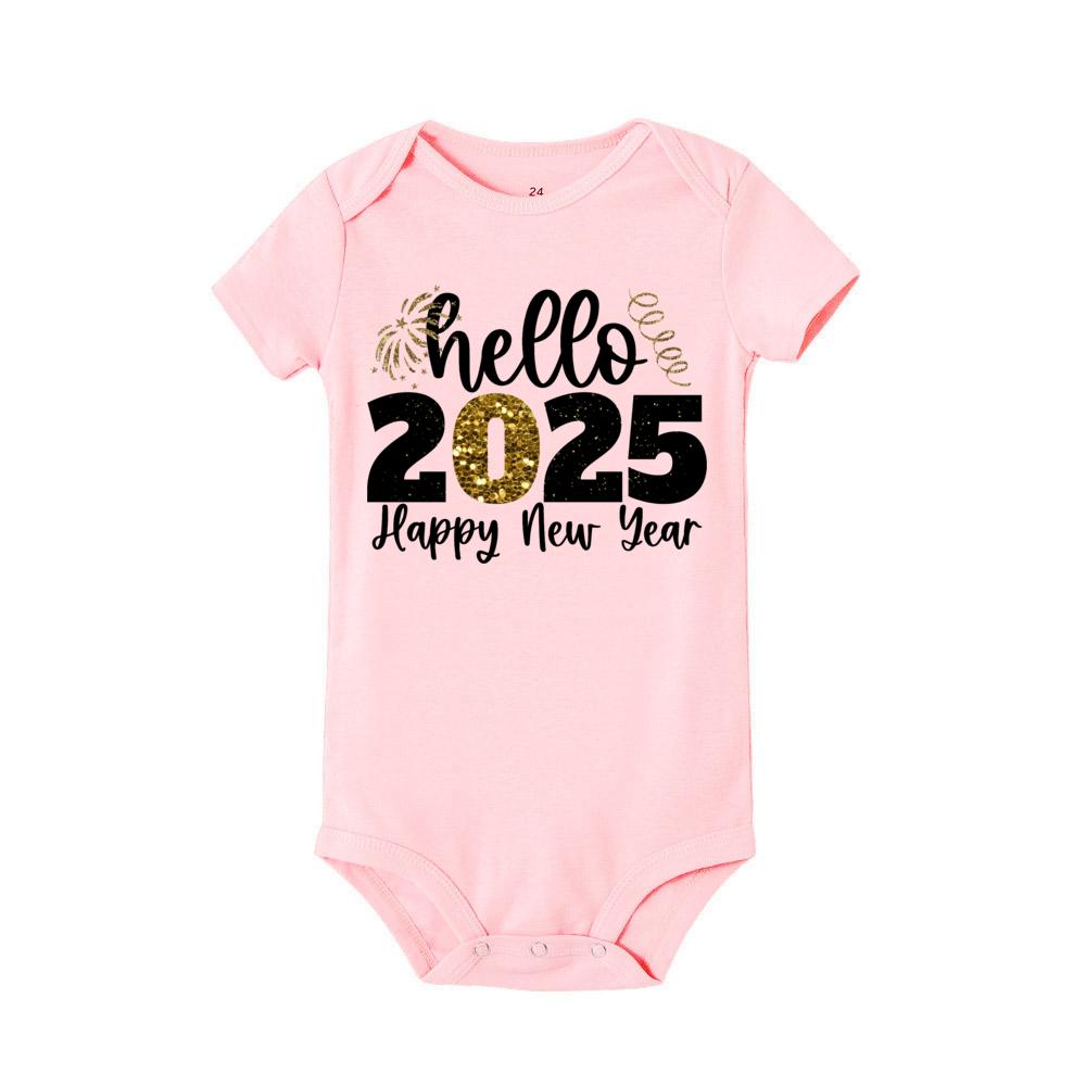 Frohes Neues Jahr 2025 Baby Body Inant Strampler Jungen Mädchen Kleidung Neujahrsparty Baby Geschenk Kleinkind Kurzarm Overall 6 MONTH von Joom DACH