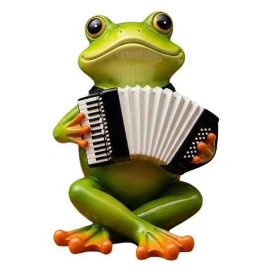 Frosch Musiker Statue Handgeschnitztes Frosch Ornament mit UV-Beschichtung Mini Resin Figur Musikinstrument spielend Gartendekor H von Joom DACH