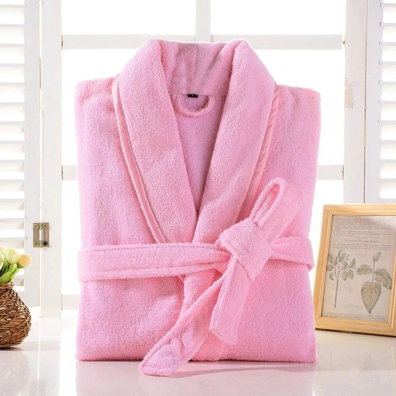 Frottee-Bademantel für Damen, 100 % Baumwolle, Bademantel für Liebhaber, braun, Bademantel für Herren, einfarbig, Fleece, lang, Nachtwäsche, Brautjungfern-Bademantel, weiß XL von Joom DACH