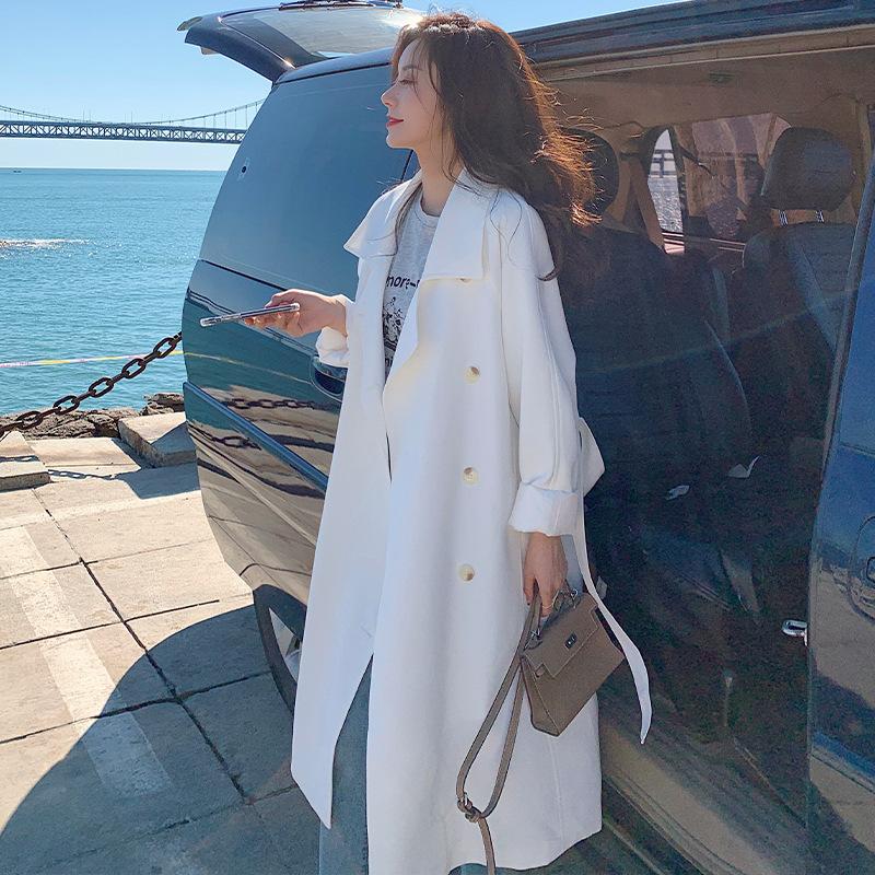 Früher Herbst Französischer Windbreaker Damen Neu Mittel und Lang Stil Kleiner Britischer Stil Göttinnenstil Lässige Jacke XL von Joom DACH