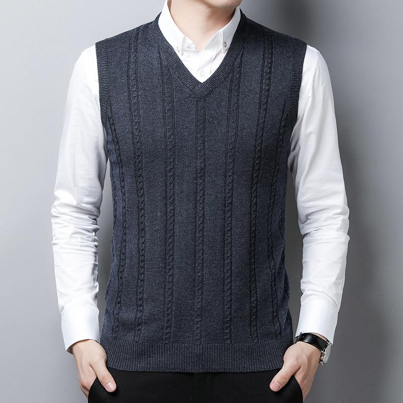 Frühling, Herbst und Winter Herren Ärmellose Woll-Jacquard-Weste Mittelalterlich Locker Papa Herren Unterhemd Top 165 von Joom DACH