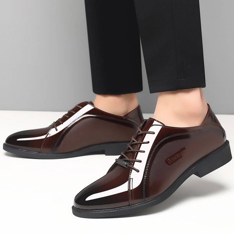 Frühling/Sommer Business Dress Herren Lederschuhe Weiche Sohle Britische Mode Koreanische Version Atmungsaktiv Vielseitig Herrenschuh Trend 45 braun von Joom DACH