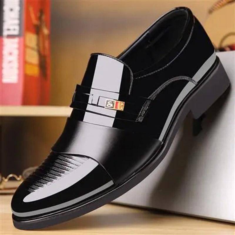 Frühling/Sommer Herrenschuhe Business Casual Lederschuhe Herren Freizeitschuhe Business Abendschuhe Ehe Arbeit Papa Schuhe Ehemann Formelle Schuhe 38 schwarz von Joom DACH