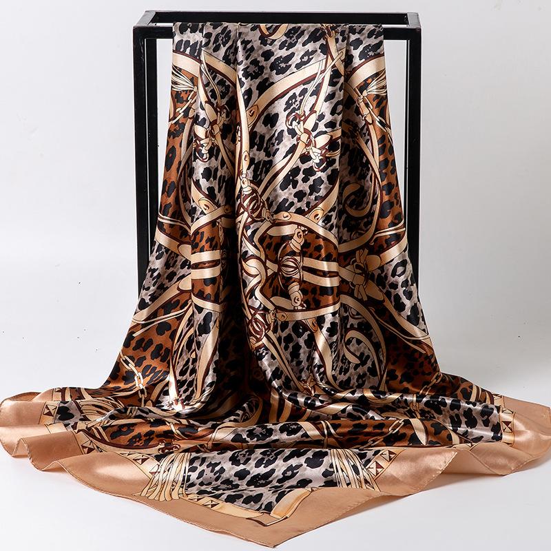 Frühling/Sommer Neuer Seidenschal für Damen, 90 x 90 cm, quadratischer Schal aus künstlichem Seidentwill, modisch bedruckt, großer quadratischer Schal, professioneller Schal 90*90cm von Joom DACH