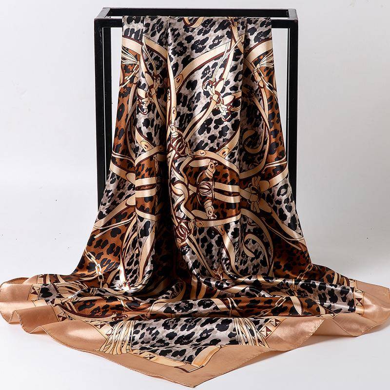 Frühling/Sommer Neuer Seidenschal für Damen, 90 x 90 cm, quadratischer Schal aus künstlichem Seidentwill, modisch bedruckt, großer quadratischer Schal, professioneller Schal 90*90cm von Joom DACH