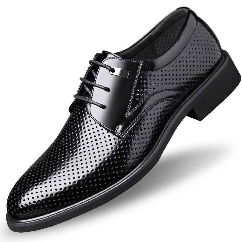 Frühling Große Größe Low-Top Herrenschuhe Herren Innen Erhöhte Formale Business Hohl Lederschuhe Herren Leder Hochzeitsschuhe Bräutigam Schuhe 38 von Joom DACH