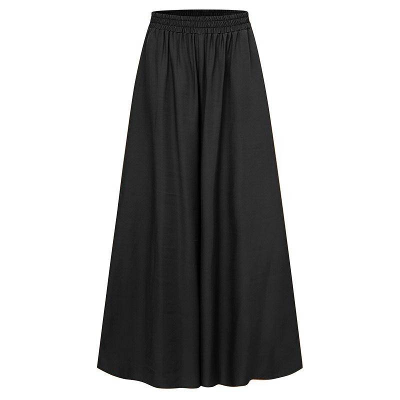 Frühling Herbst Band Bein Hosen Weibliche Feste Breite Volle Länge Hosen Weibliche Damen Hosen Plus Größe 3XL schwarz von Joom DACH