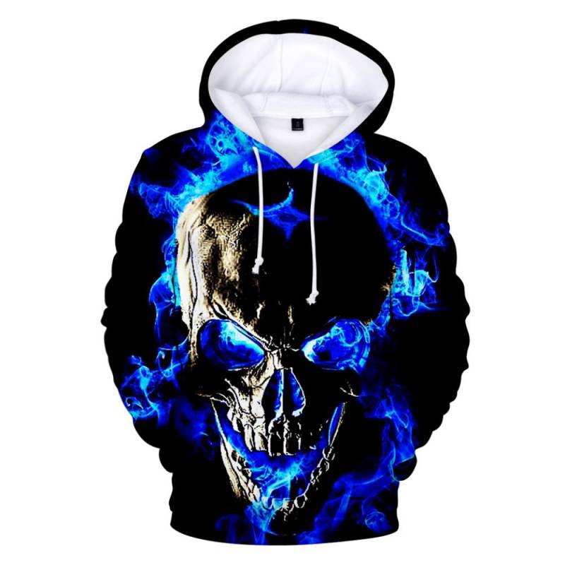 Frühling Herbst Feuer und Schädel 3D Druck männer Hoodie Mode Sweatshirt Hip Hop Straße Langarm Pullover Hoodies Casual tops 4XL von Joom DACH