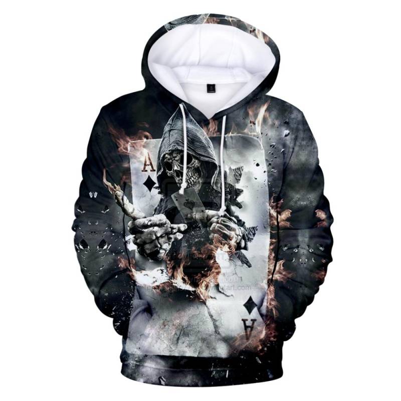 Frühling Herbst Feuer und Schädel 3D Druck männer Hoodie Mode Sweatshirt Hip Hop Straße Langarm Pullover Hoodies Casual tops 4XL von Joom DACH