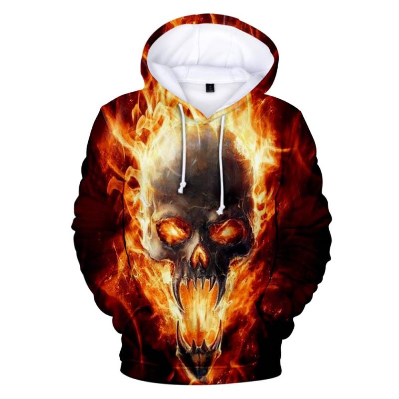 Frühling Herbst Feuer und Schädel 3D Druck männer Hoodie Mode Sweatshirt Hip Hop Straße Langarm Pullover Hoodies Casual tops M von Joom DACH