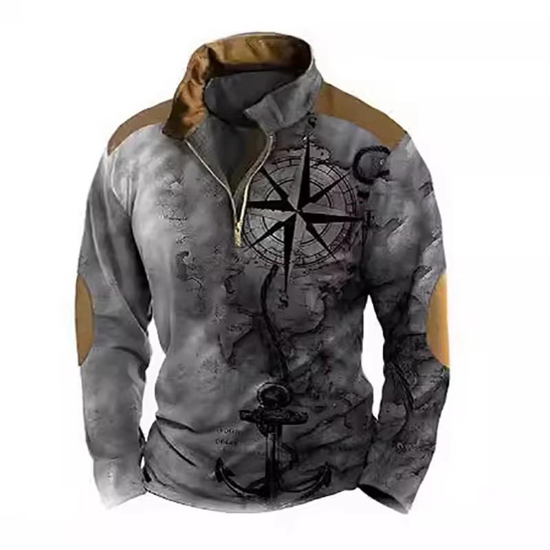Frühling Herbst Herren Kleidung Langarm 3D Digitaldruck 100% Polyester Elastisch und Geeignet für Sport- und Freizeitkleidung 3XL von Joom DACH