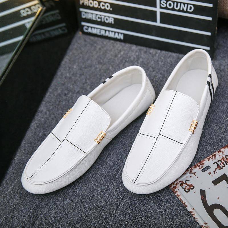 Frühling Herbst Herren Loafer PU Leder Fahrboot Schuhe Slip-On Casual Doug Schuhe Mokassin Atmungsaktive weiche männliche Wohnungen 39 von Joom DACH