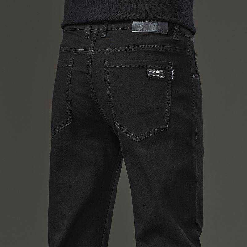 Frühling Herbst Herren Smart Jeans Business Fashion Straight Regular Blue Stretch Denim Hose Klassische Männer Übergröße 33 von Joom DACH