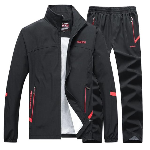 Frühling Herbst Herren Sportswear 2 Stück Sets Sport Anzug Jacke Sweatsuit Männliche Kleidung Trainingsanzug L von Joom DACH
