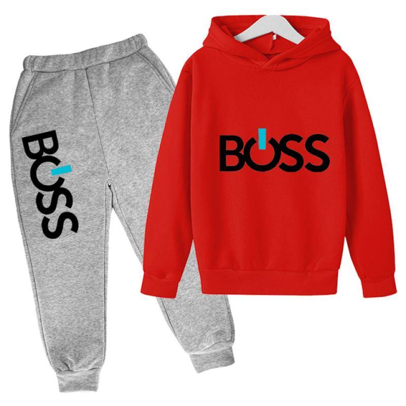 Frühling Herbst Jungen Mädchen Lässige Mode Druck Pullover Langarm Hoodie Tops + Hosen Trainingsanzug 4-14 Jahre Kinder der Kleidung 120 von Joom DACH