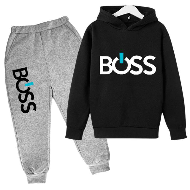 Frühling Herbst Jungen Mädchen Lässige Mode Druck Pullover Langarm Hoodie Tops + Hosen Trainingsanzug 4-14 Jahre Kinder der Kleidung 120 von Joom DACH