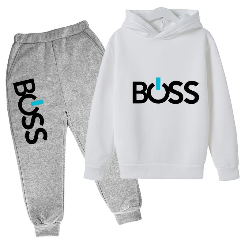 Frühling Herbst Jungen Mädchen Lässige Mode Druck Pullover Langarm Hoodie Tops + Hosen Trainingsanzug 4-14 Jahre Kinder der Kleidung 150 von Joom DACH