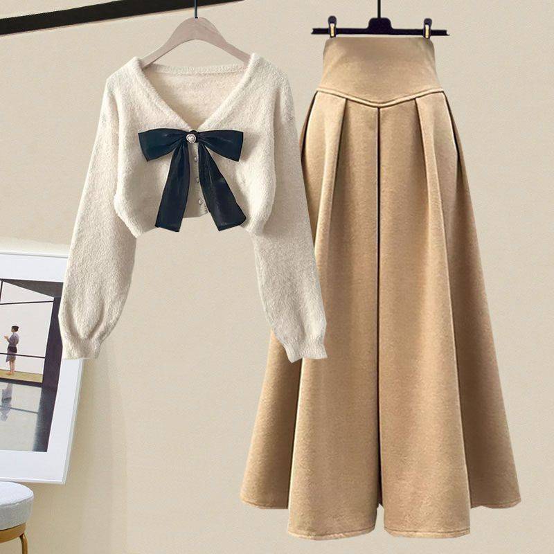 Frühling Herbst Koreanisch Elegant Strick Halber Stehkragen Unterteil Pullover+Midi Rock Zweiteiler Damen Kleideranzug M Frühling Herbst Koreanisch Elegant Strick Halber Stehkragen Unterteil Pullover+Midi Rock Zweiteiler Damen Kleideranzug M von Joom DACH