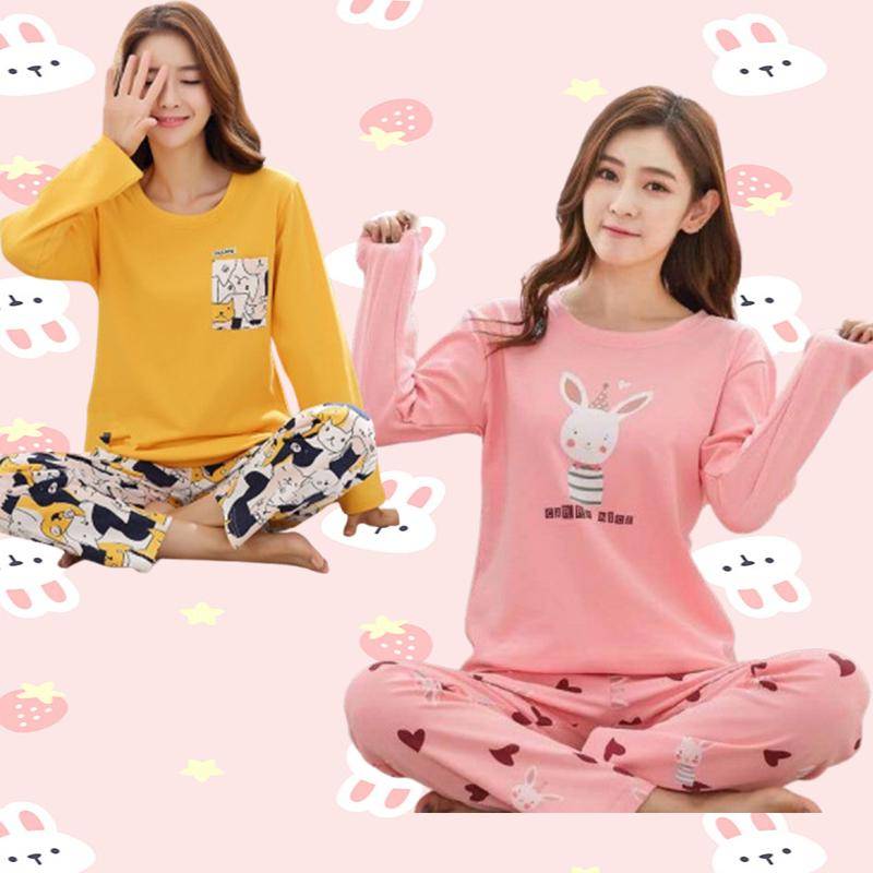 Frühling Herbst Langen Ärmeln Frauen Pyjamas Plus Größe Nachtwäsche Nachtwäsche Koreanische Pijamas Mädchen Homewear Mode Pyjamas M weiß von Joom DACH
