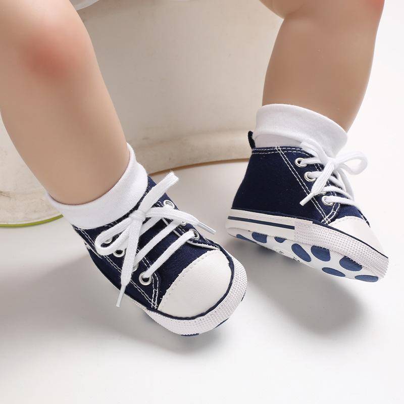 Frühling Herbst Leinwand Kleinkind Baby Schuhe Erste Wanderer Baby Sneaker Neugeborenen Baby Mokassins Krippe Schuhe 12-18m blau von Joom DACH