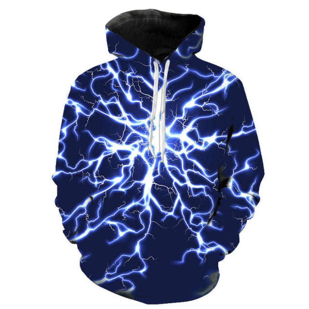 Frühling Herbst Mode 3D Druck Blitz männer Hoodie Sweatshirt Casual Langarm Pullover Streetwear Mit Kapuze Übergroße Tops L von Joom DACH
