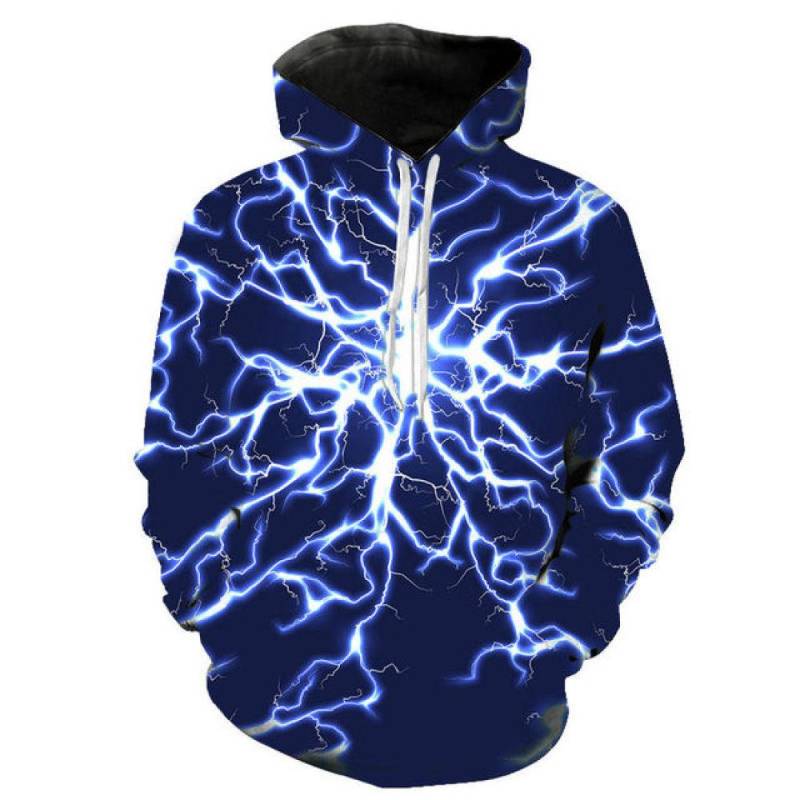 Frühling Herbst Mode 3D Druck Blitz männer Hoodie Sweatshirt Casual Langarm Pullover Streetwear Mit Kapuze Übergroße Tops L von Joom DACH