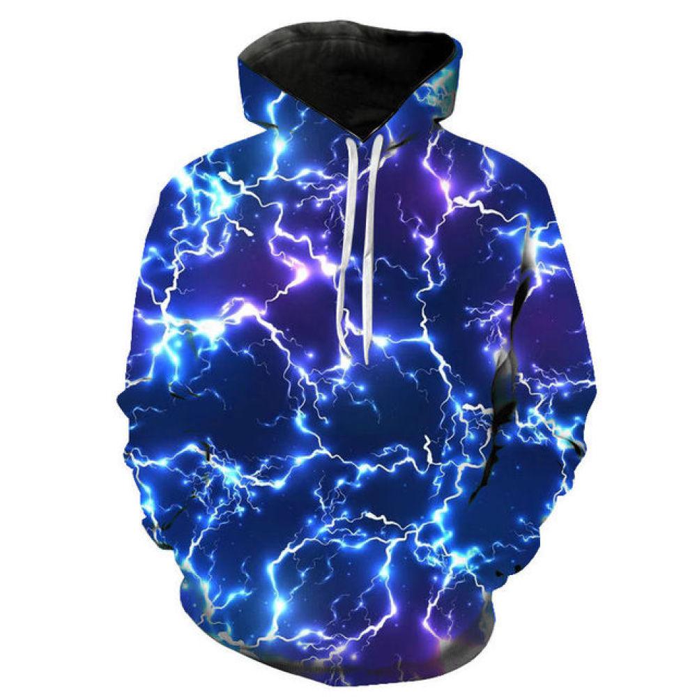 Frühling Herbst Mode 3D Druck Blitz männer Hoodie Sweatshirt Casual Langarm Pullover Streetwear Mit Kapuze Übergroße Tops L von Joom DACH