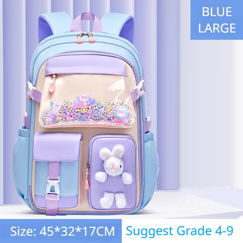 Frühling Herbst Neue Grundschule Mädchen Schulranzen Wirbelsäule Schützen Leichte Kinder Rucksack Kühlschrank Öffnen Große Kapazität Büchertasche Teenager Student Large size blau von Joom DACH