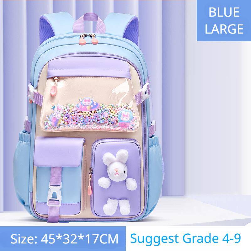 Frühling Herbst Neue Grundschule Mädchen Schulranzen Wirbelsäule Schützen Leichte Kinder Rucksack Kühlschrank Öffnen Große Kapazität Büchertasche Teenager Student Large size blau von Joom DACH