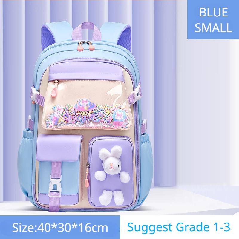 Frühling Herbst Neue Grundschule Mädchen Schulranzen Wirbelsäule Schützen Leichte Kinder Rucksack Kühlschrank Öffnen Große Kapazität Büchertasche Teenager Student Small size blau von Joom DACH