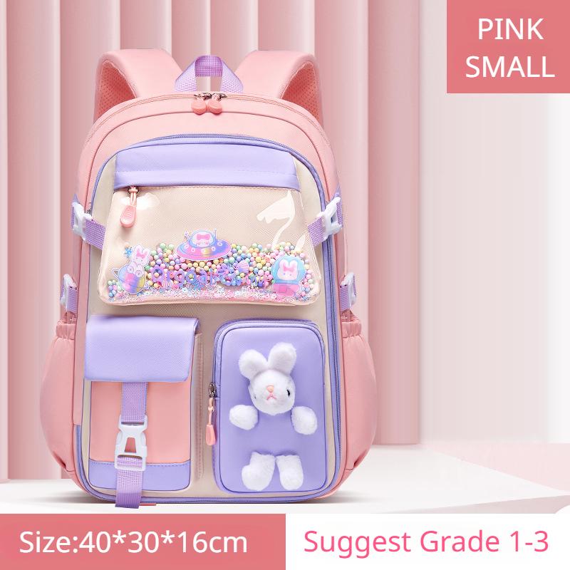 Frühling Herbst Neue Grundschule Mädchen Schulranzen Wirbelsäule Schützen Leichte Kinder Rucksack Kühlschrank Öffnen Große Kapazität Büchertasche Teenager Student Small size rosa von Joom DACH