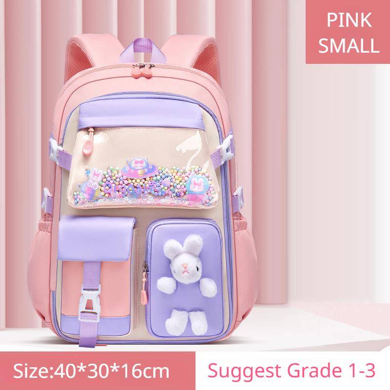 Frühling Herbst Neue Grundschule Mädchen Schulranzen Wirbelsäule Schützen Leichte Kinder Rucksack Kühlschrank Öffnen Große Kapazität Büchertasche Teenager Student Small size rosa von Joom DACH