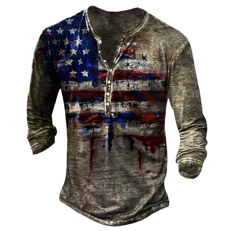 Frühling Herbst Neue Männer 3D Digital Print Langarm Taste T Shirt Männer Hip Hop Casual Sport Rundhals Tops XXL von Joom DACH