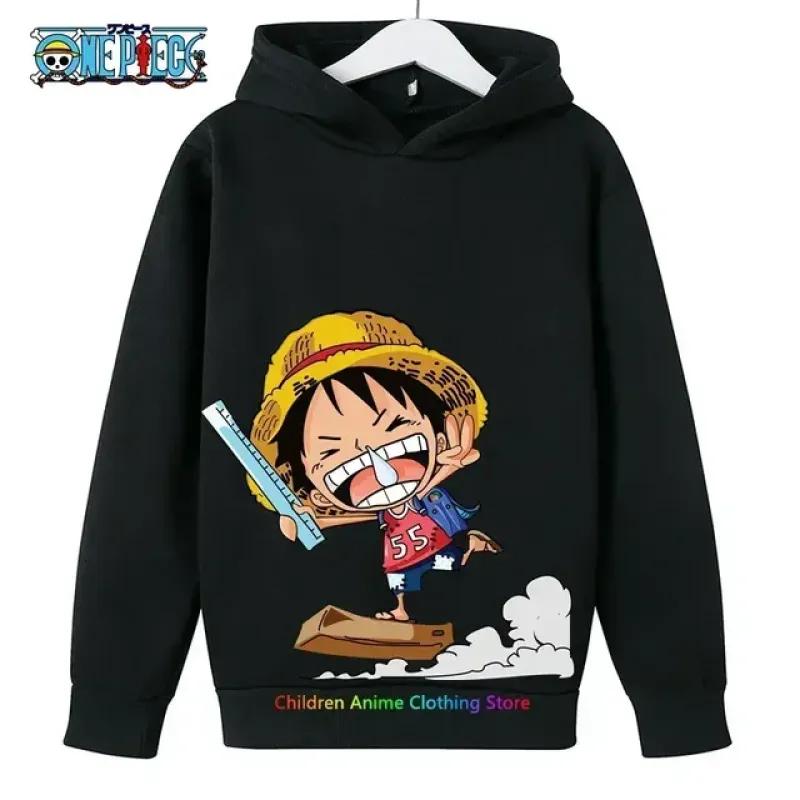 Frühling Herbst One Piece Hoodie für Jungen Anime Luffy Hoodie Sweatshirt Kinder Mantel Herrenbekleidung Sudaderas L von Joom DACH
