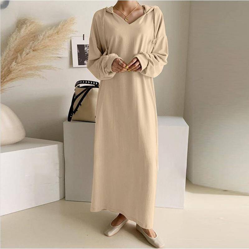 Frühling Herbst Plus Größe Langes Kleid Frauen mit Kapuze Neue Mode Maxi Pullover Kleid Frauen Langarm Lose Elegante Feste Casual Kleider 963 M khaki Frühling Herbst Plus Größe Langes Kleid Frauen mit Kapuze Neue Mode Maxi Pullover Kleid Frauen Langarm Lose Elegante Feste Casual Kleider 963 M khaki von Joom DACH