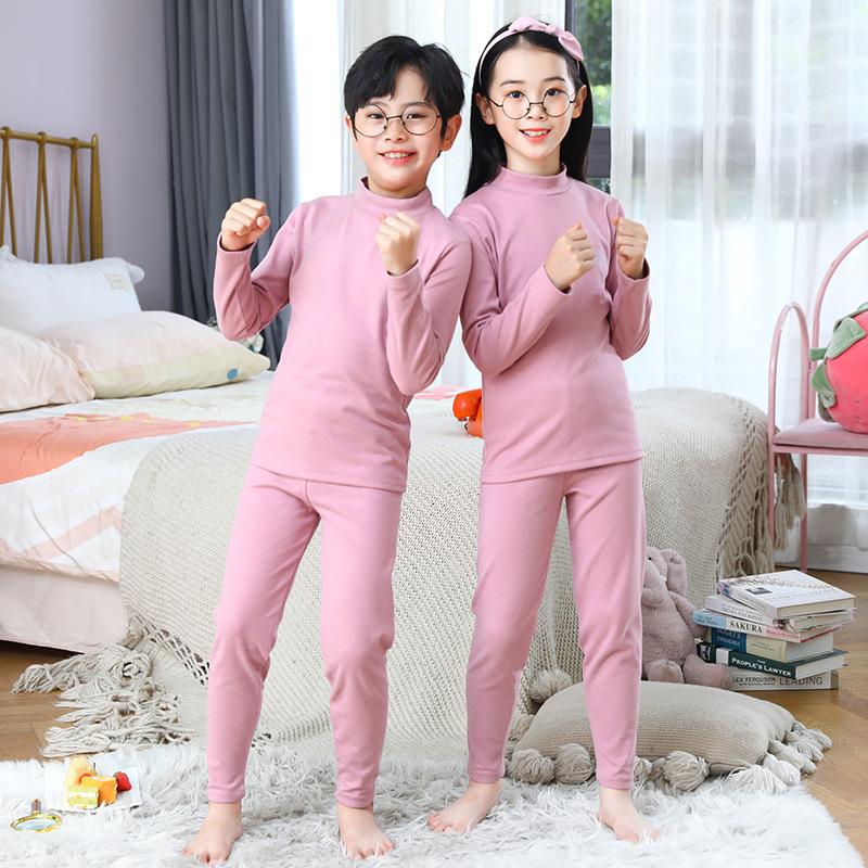 Frühling Herbst Thermo-Unterwäsche Anzug Mädchen Sets Jungen Pyjama Sets Baby Nachtwäsche Kinder 130cm rosa von Joom DACH